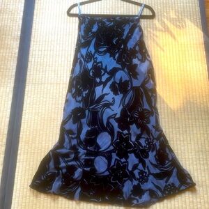 Black velvet burnout trumpet skirt